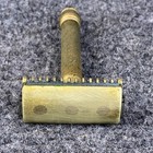 Vintage Gillette Old Type Safety Razor Shaver Gold