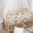 28x52 Small Flowers Fitted Crib Sheet  Baby  Fit Standard Crib  Toddler  Girl