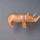 Vintage Hand-carved Solid Teak-wood Rhino  kenya Rhinoceros  9 X 3 5    Africa