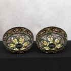 Pair Of Hanging Stained Glass Pendant Shades