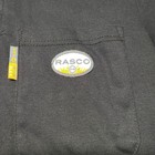 Rasco Fr Henley Shirt Size Medium Black Flame Resistant Long Sleeve Cat2