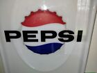 Vtg Original Pepsi Cola 1960 s Pepsi Bottle Cap Logo Sign  Vendor Front    Vgc