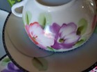 E Oh Antique Nippon Cups Set Flowers Porcelain Saucers 6pcs Free Ship Black 
