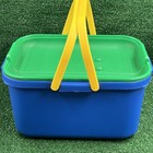 Vintage Eagle Craft Sew Storage Organizer Blue Green Yellow Missing Lid