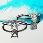 Silver Ring Blank 6x8mm     Classic Basket Setting   Fine Jewelry Mount