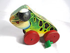 Vintage Fisher Price Pull Kids Toy Jolly Jumper Toad Frog 450 Needs Cord