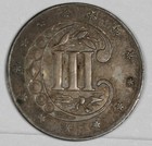1858 Three Cent Silver   Natural Uncleaned   Au   181528