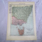 Map Of Australia  New South Wales  Victoria  Tasmania Double Sided 1910 V14-7