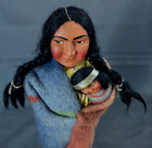 Vintage Native American Skookum Doll With Papoose 10 1 2  Tall