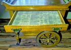 Colonial Style Solid Oak Tea Cart Bar Serving Trolley Drawer Fixed Sides