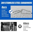 Small Carabiner Clip Hooks 10pcs Carabiners Stainless Steel Spring Snap Hook