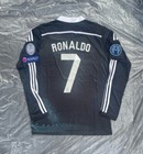 Cristiano Ronaldo  7 Real Madrid 2014 Medium Black Dragon Jersey Long Sleeve Cr7