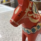 Vintage Dala Horses Swedish Folk Art Orange Hand Painted Small Wooden Horse