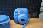  f  Fujifilm Instax Mini 9 Instant Camera Cobalt Blue Works Missing Bat Cover