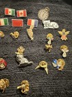 Vintage Enamel Lapel Pin Lot 37 Pieces Mixed Souvenir Collectible