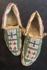 Classic Antique Sinew Sewn Sioux  lakota  Beaded Moccasins 1870   s-1890   s