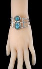 Old Pawn Navajo Native American Sterling Silver Turquoise Cuff Bracelet 6 1 4 