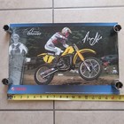 Vintage Motocross Broc Glover Yamaha 1984 Yz490 Autographed Poster 17 X 11 Ahrma