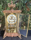 Antique C 1914 Ansonia Crown Crystal Regulator Mantle Clock - All Original