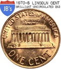 1970-s Large Date Lincoln Memorial Cent Penny 1c - Brilliant Uncirculated  bu 