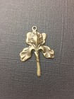 30283          2 Pc  Brass Oxidized Victorian Iris Charm Jewelry Finding