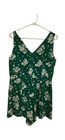 Loft Floral Green Sleeveless V-neck Romper