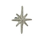 Set Of 6 Antique White Finish Mid Century Modern Starburst Drawer Pulls Knobs