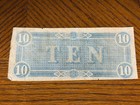 1864 Csa Confederate States America Currency  10 Dollar Note T-68 S n 35107
