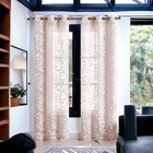 Set Of Two 84   Blush Floral Embroidered Window Panels