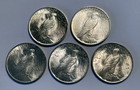 Lot Of 5 Coins - 1921-1935 Peace Dollar 90  Us Coin Mixed Pack