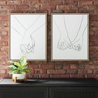  set Of 2  16  X 20  Hands Framed Canvas - Threshold  Modern