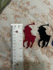 4pc Embroidered Polo Horse rider Patch Set Pack - Red Black Blue White Iron On