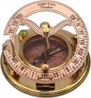 Vintage Brass Sundial Compass   Antique Maritime Navigation  Leather Case