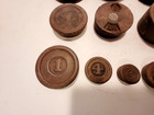 11 Vintage Cast Iron Platform Scale Round Balance Beam Weights