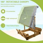 Petscosset Wooden Sandbox With Lid Kids Outdoor Sandbox With 2 Bench Seats