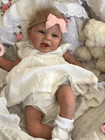 Realistic 22in Reborn Baby Dolls Cloth Body Vinyl Limbs Handmade Smiling Newborn