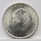 Dutch Curacao Ww2 Era Large 1944d Silver 2-1 2 Gulden  Denver Mint 1-yr Type Unc