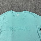 Reebok Shirt Womens 3xl Plus Green Short Sleeve Crew Neck Logo Athletic Gym Top