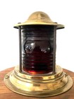 Red Vintage Boat Port Light Solid Brass Perko    