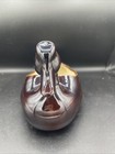 Brown Duck Planter Ceramic Vintage Wood Grain Design Retro Art Pottery Signed 84