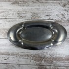 Vintage Solid Pewter Oval Serving Dish 12  X 6  Rustic Metal Platter Decor 3528
