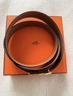 Hermes H Belt Women 115cm Gold Hardware Reversible Brown Black