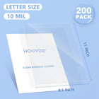 200 Pack 10 Mil Pvc Binding Presentation Covers  Clear Report Cover
