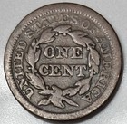 1851 Braided Hair Large Cent Fine F 1c Coin Philadelphia