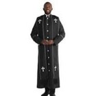 Mr  Tally Taylor Mens Clergy Robe Stole Black White Cross Embroidered L 42 - 44