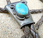 Early Vintage Waterweb Turquoise Bolo Tie Sterling Silver Water Web Southwestern