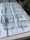 Set Of 10 Clear Square Glass Vase Cube -3 5 Inch Centerpiece - Candle Holder New