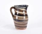 Burlon Craig  1914-2002  - Three Color Pottery Swirl Pitcher 8   