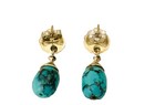 Sterling Silver Blue Turquoise Dangle Earrings 
