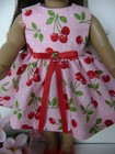 Handmade New 18  Doll Clothes Fits American Girl Cherries Pink Dress   Hair Band